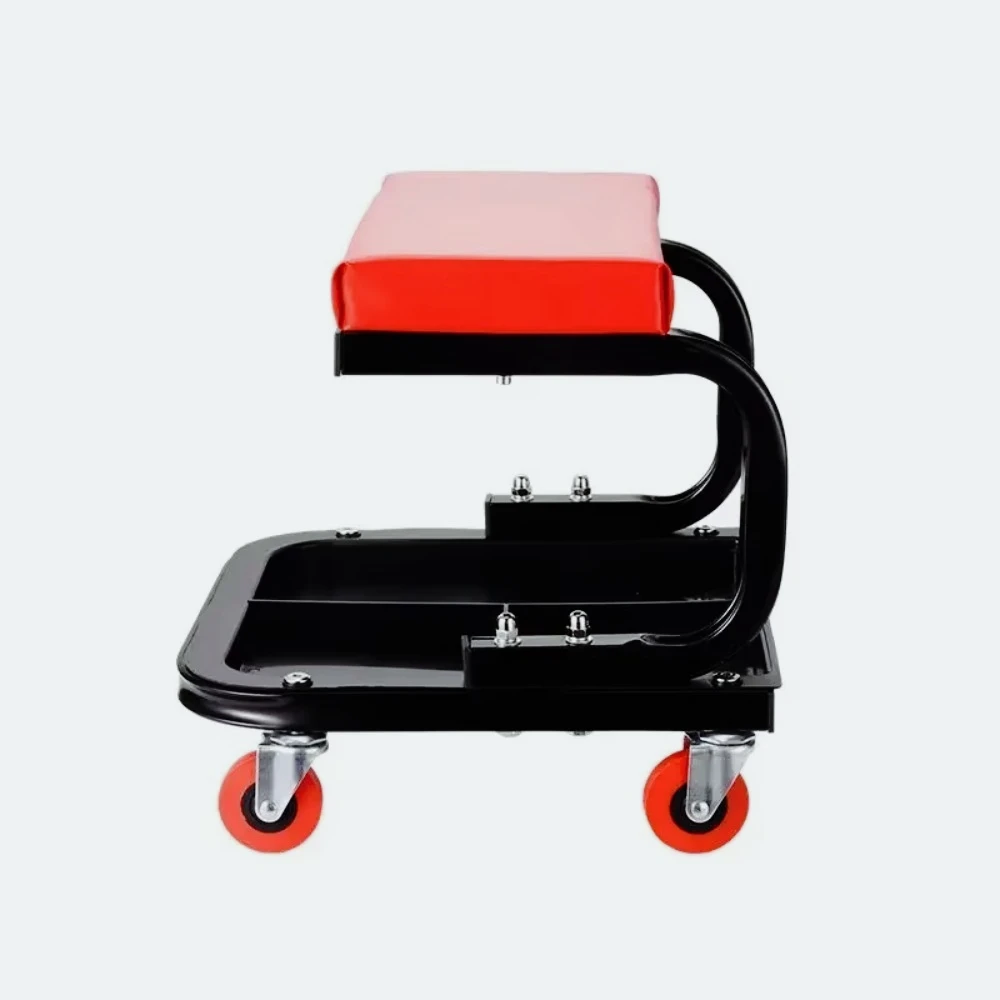 Taburete Multiusos Resistente para Reparación de Automóviles, Diseño de Cojín Flexible con Almacenamiento, Fácil de Mover, con R
