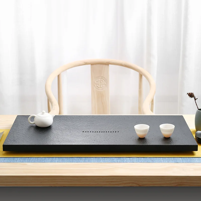 Natural Black-gold Stone Tea Tray  Zen Tea Table Set Board