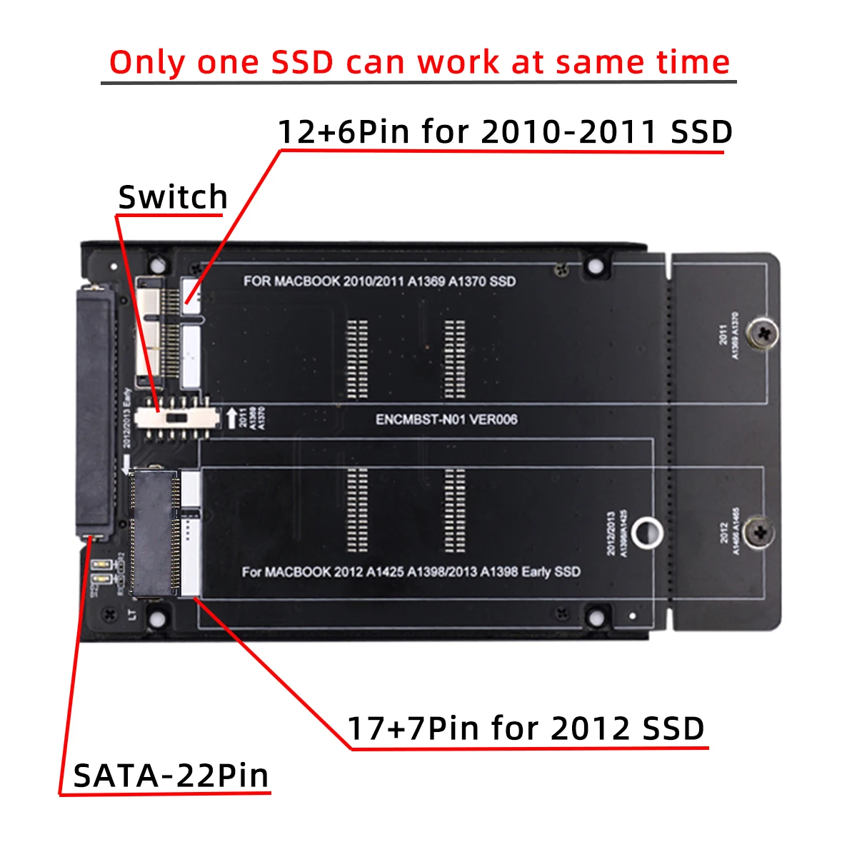 17+7 Pin to SATA SSD Enclosure 2.5