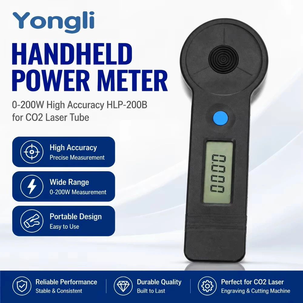 Yongli HLP-200B Handheld Laser Power Meter 0-200W High Precision Tester for CO2 Laser Tube Cutting Machine