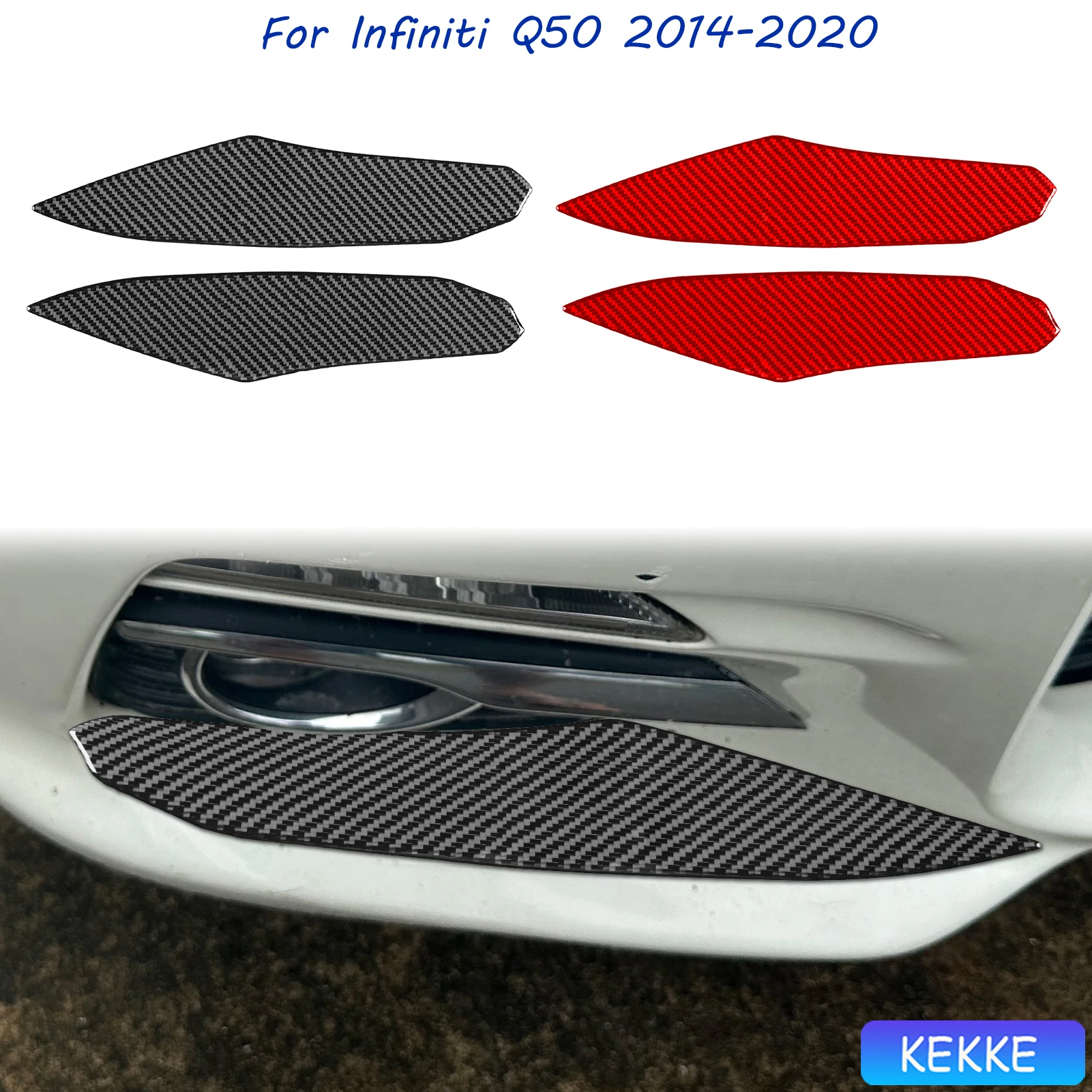 

For Infiniti Q50 2014-2020 Auto Front fog lights Soft Carbon Fiber Car Decoration External Accessories Stickers