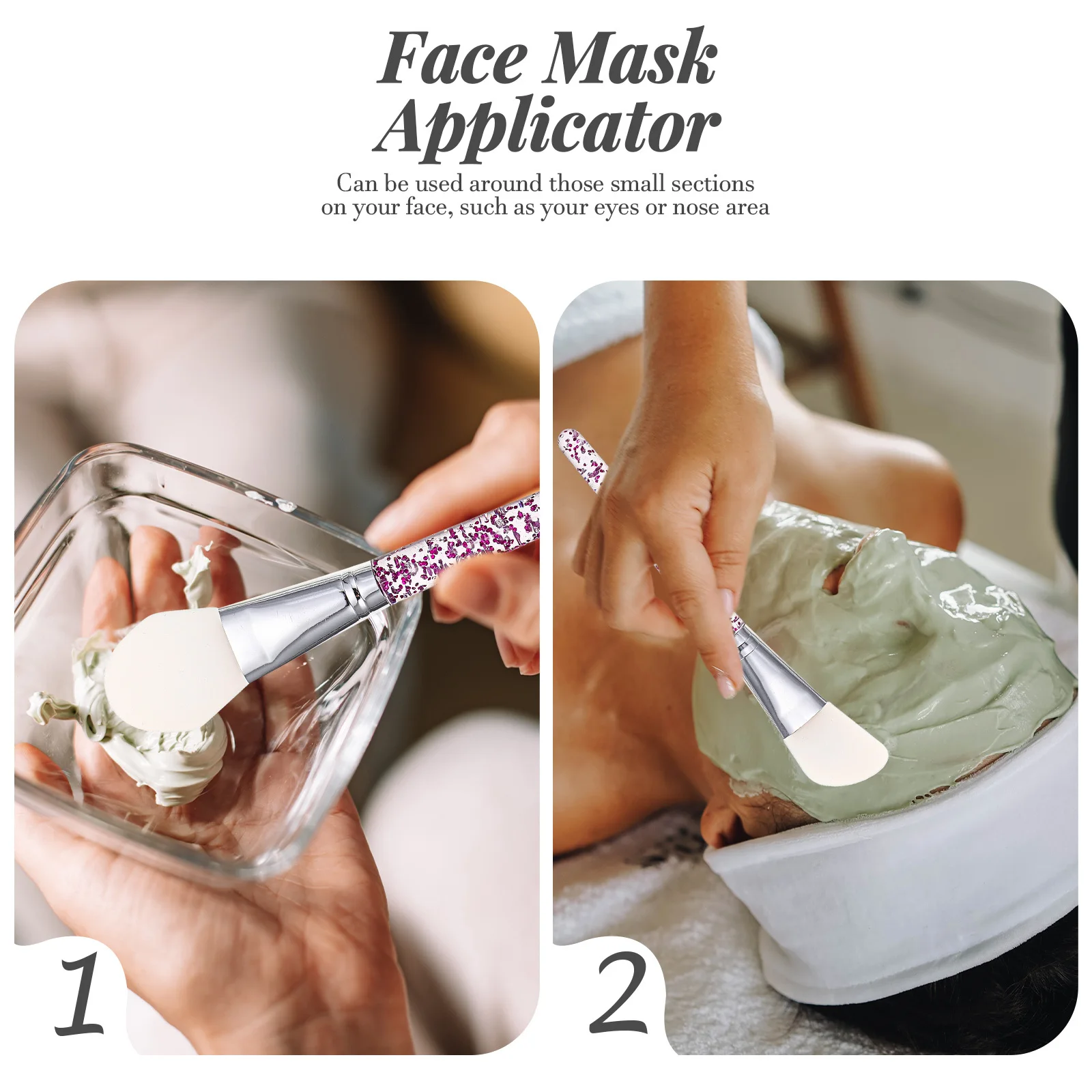 

4Pcs Facial Silicone Mask Brushes Soft Head Applicator Brush Tool for Face Mud Mask Eye Area Skin Care Skin Care Tool