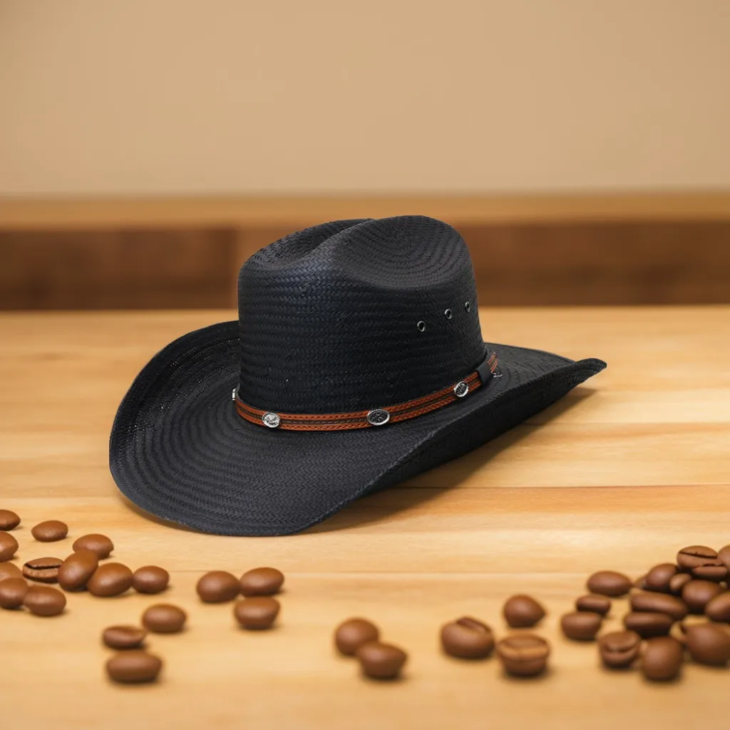 Hot Sale Hard Shell Fine Woven Straw Western Panama Cowboy Hat, Rider Hat & Beach Sun Cap, Summer Hat
