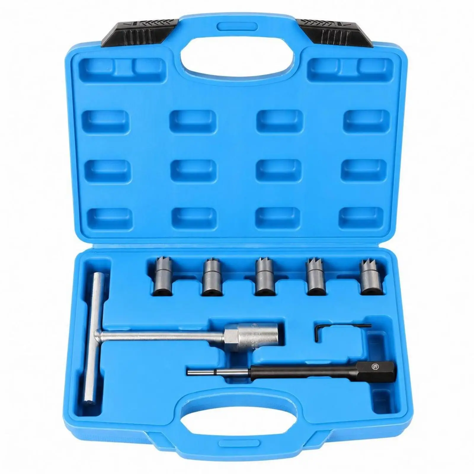 7 Piece Dispenser Seat Reamer Kit Engine Nozzle Cleaner with T Handle and Small L Tool for Diesel Engine Service