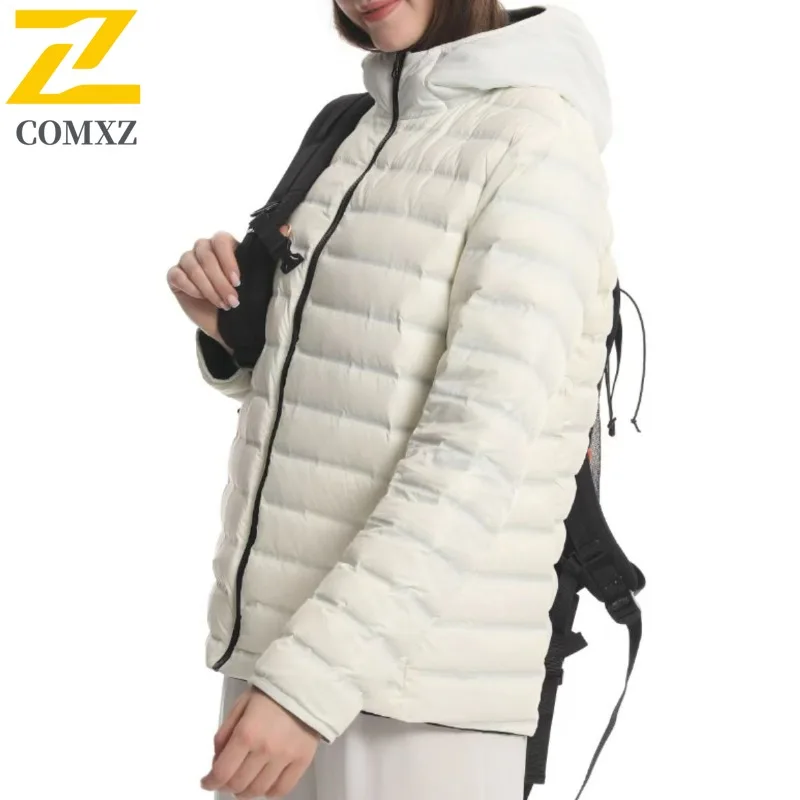 COMXZ Men's Padding Coat Korean Fashion New Design Minimalist Hooded Thick Warm Skiing Down Jacket Urban Windproof Puffer Jacket