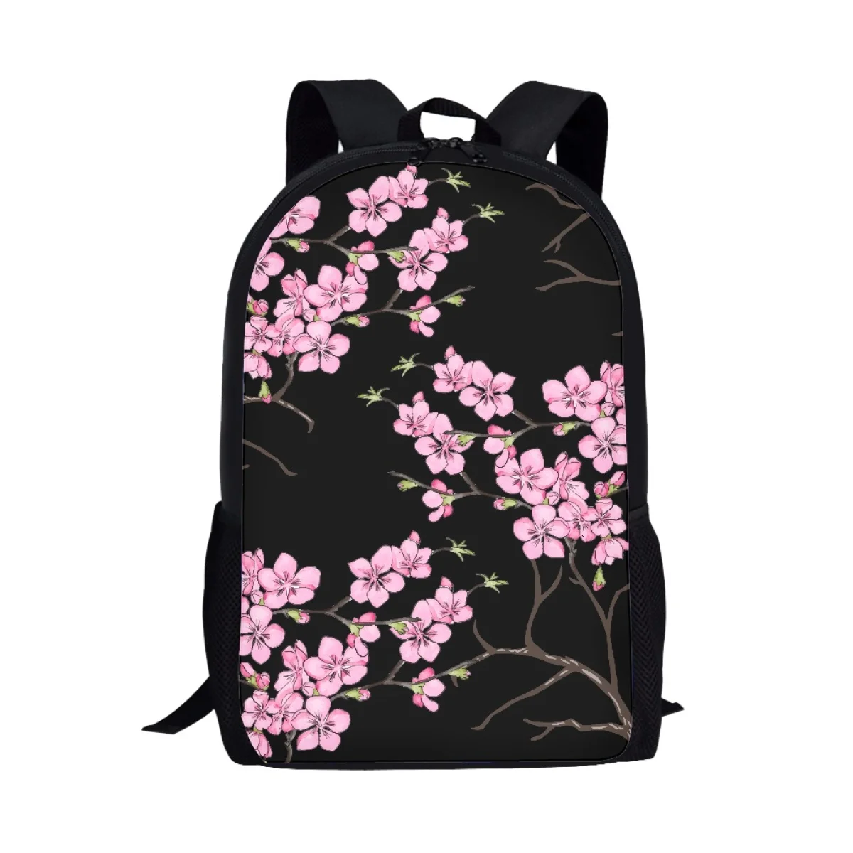 Pink Sakura Pattern Girls Boys Student School Bag Simple Style Teenager Daily Casual Storage Backpack Women Man Travel Rucksack