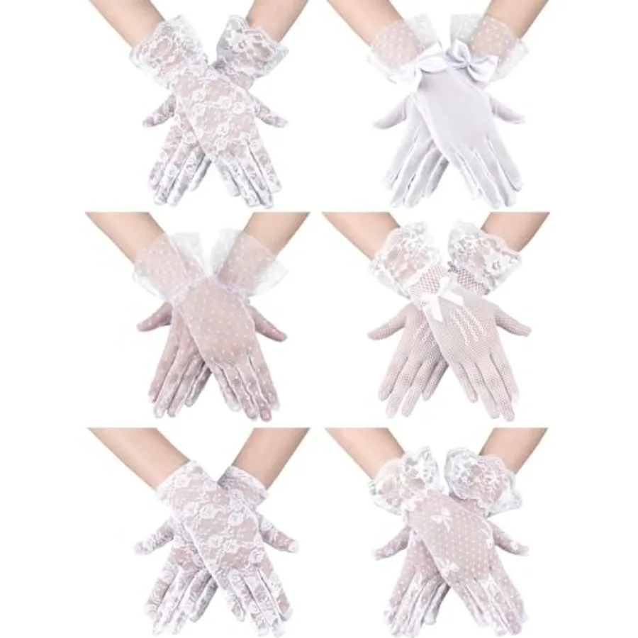 Elegant Lace Gloves for Weddings and Parties