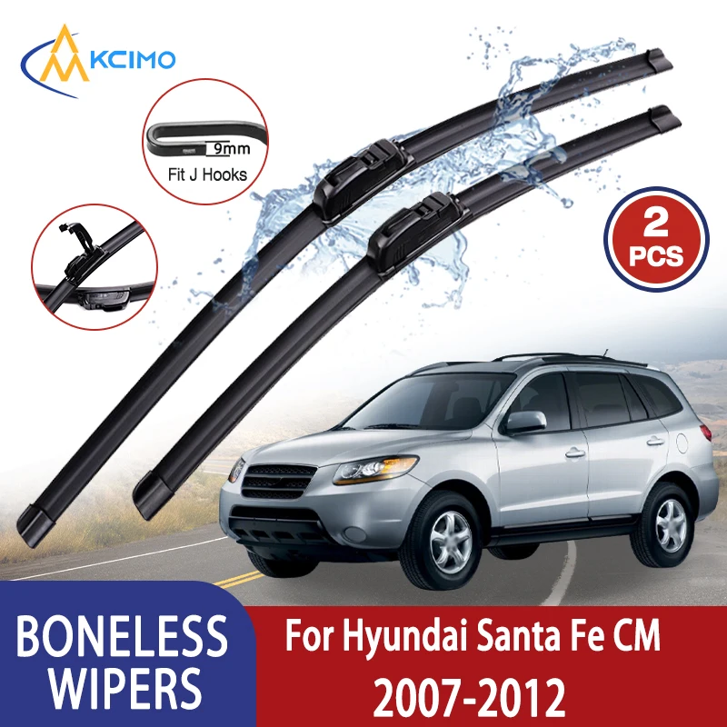 

Kcimo для Hyundai Santa Fe CM 2007-2012 автомобильный дворник U-типа мягкий резиновый бескостный дворник HD тихий прочный автомобильный дворник 24 "+ 18"