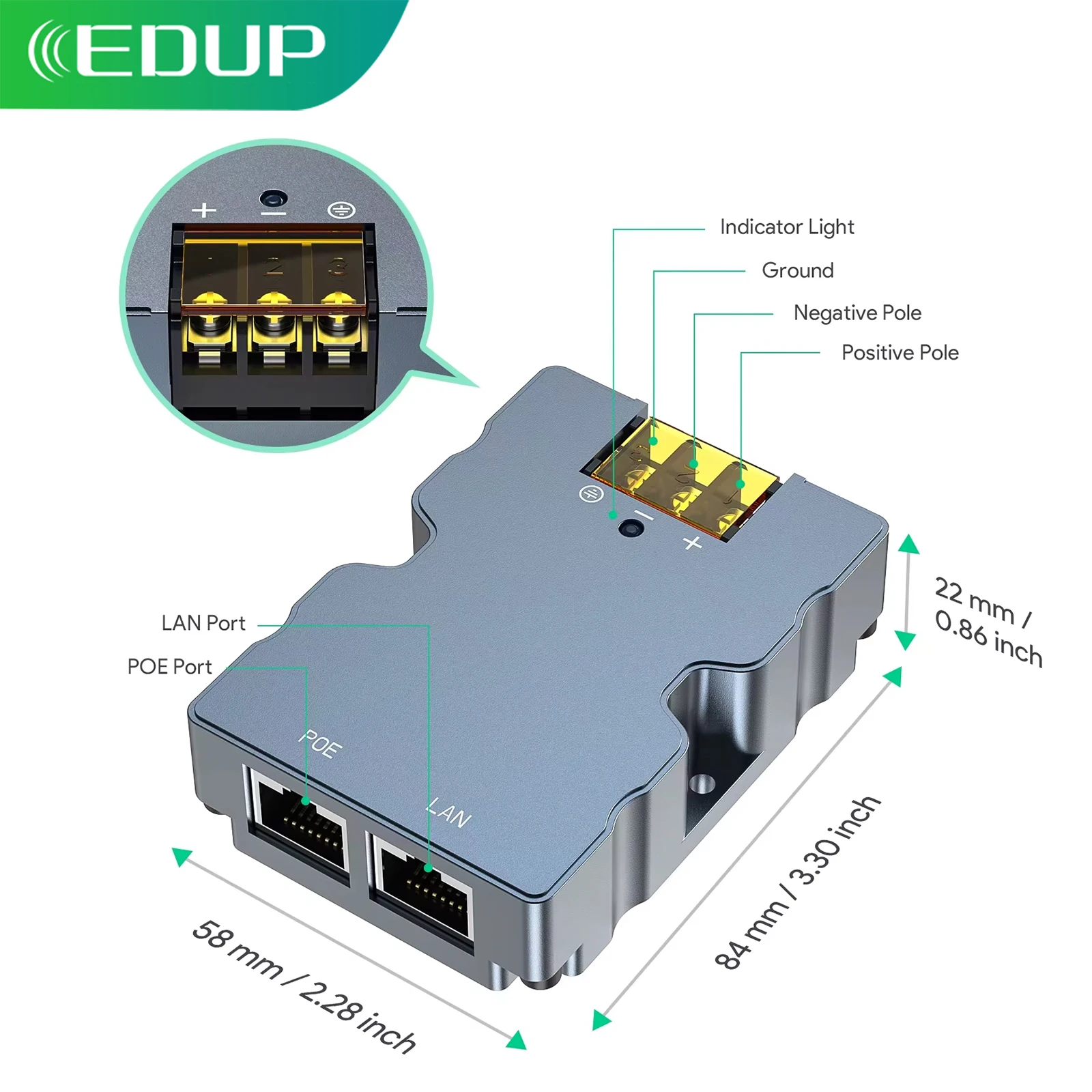 edup-sk0015-starlink-320w-poe-inyector-8kv-proteccion-contra-sobretensiones-y-esd-aluminio-para-montaje-accionado-estandar-dishy-de-alto-rendimiento