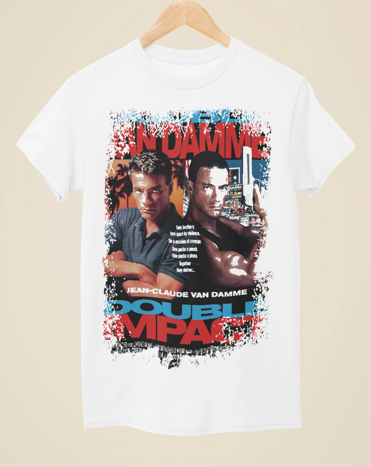 Double Impact - Movie Poster Inspired Unisex White T-Shirt