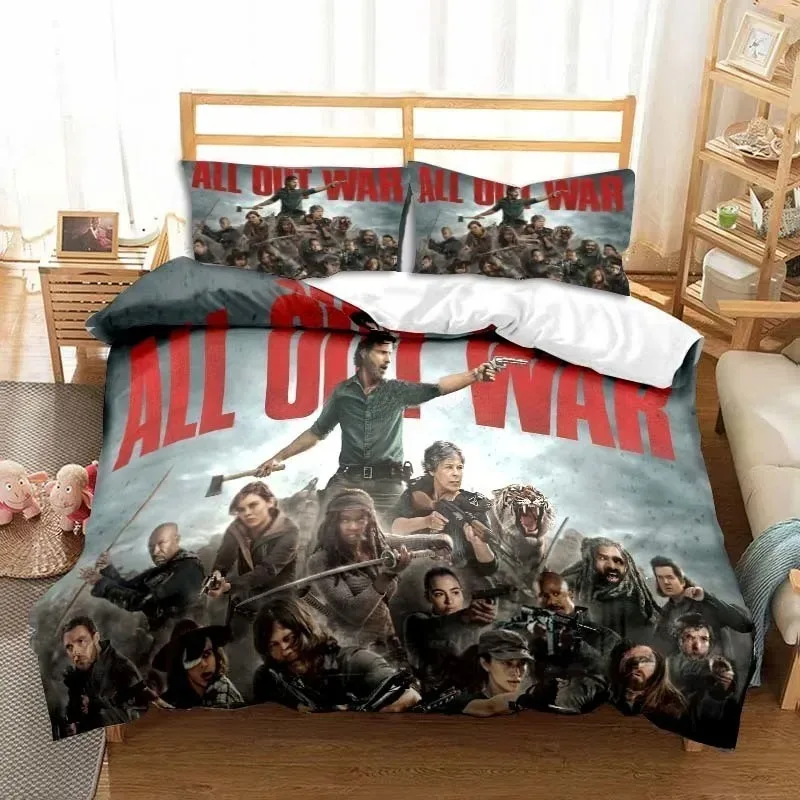 the-walking-frequency-ensemble-de-literie-de-couverture-de-athlon-taie-d'oreiller-horreur-dessin-anime-animation-maison-dortoir-decor-de-chambre