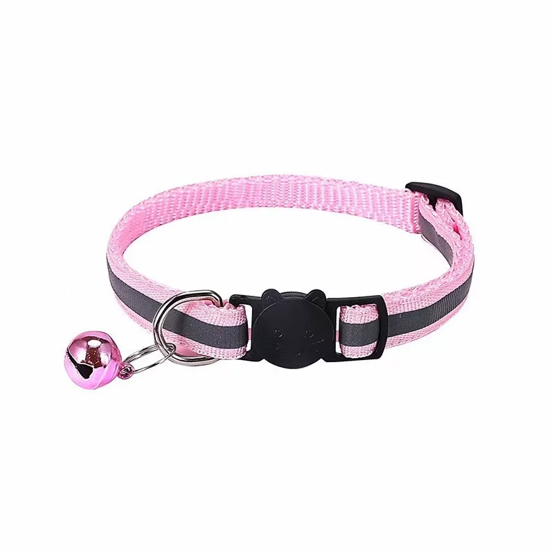 Collier pour chat réfléchissant avec clochette tête de chat_voghion.com