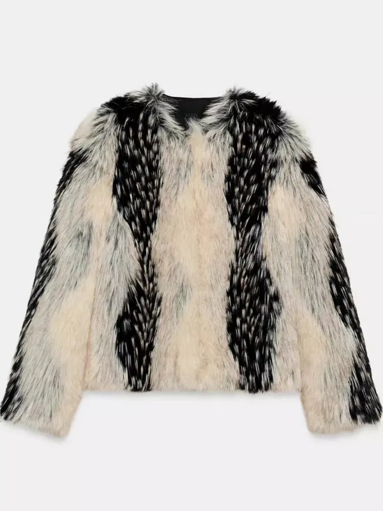 وصل حديثًا لشتاء 2025 معطف نسائي بياقة ort Jaet من الفرو الصناعي بتأثير الدفء معطف Ne ملابس خارجية نسائية ملمس مميز #4