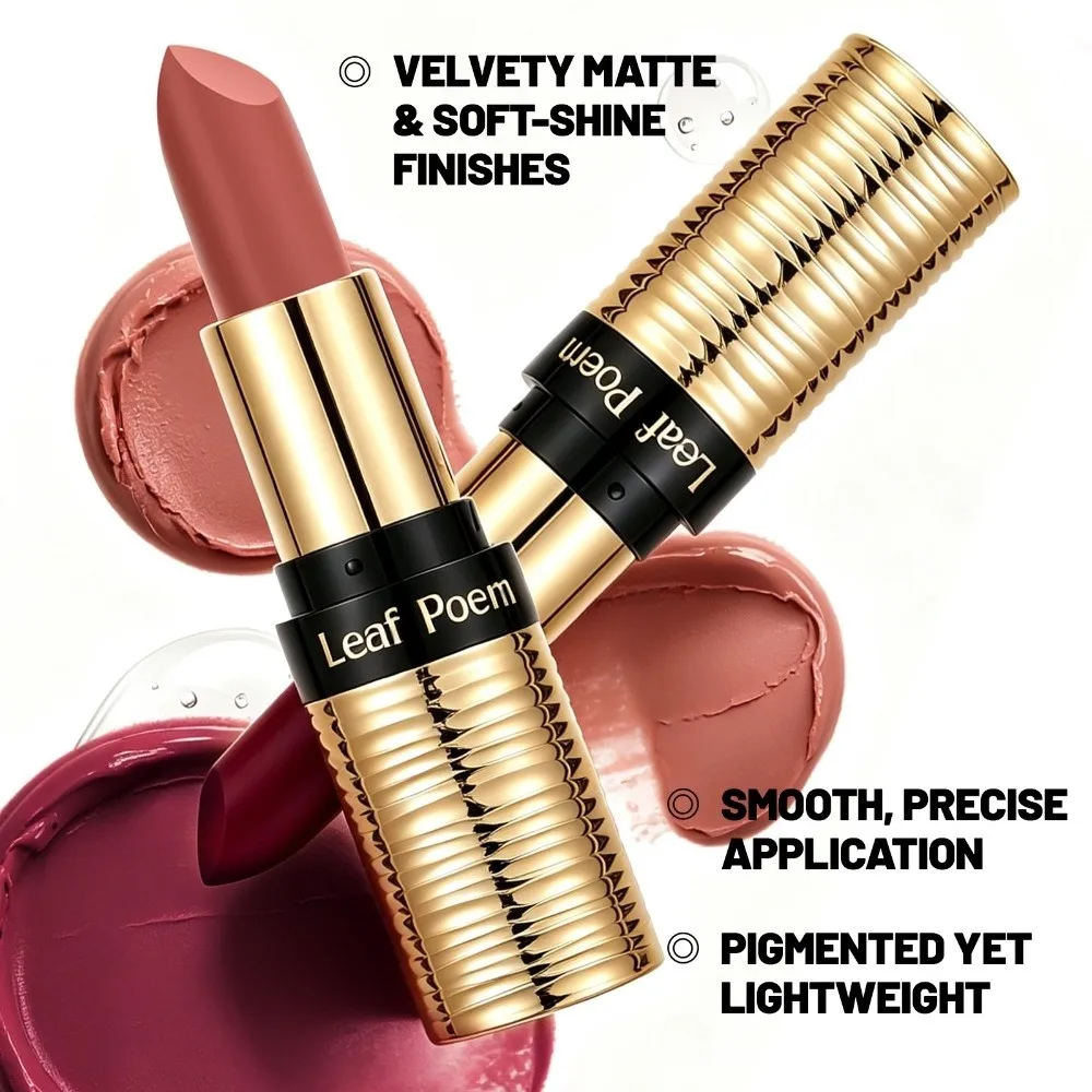 New 8 Colors Matte Lipstick Non-stick Cup Long Lasting Velvet Lip Glaze Metal Threaded Tube Waterproof Lip Contour Pencil Women