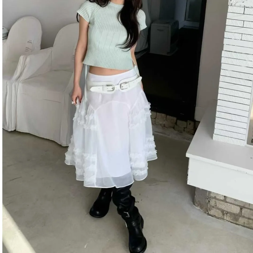 

Chic High Waist Midi Skirt Women's Spring New Style Ageless Color Versatile Half-length Skirt Korean Style Regular Fit