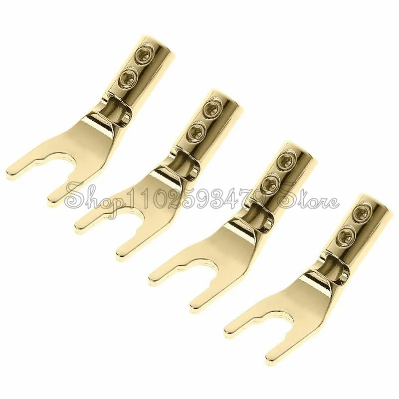 

10-20pcs Gold-plated Copper Banana Plugs U/Y Type High quality Banana Connector Speaker Wire Connector With double Screw locks