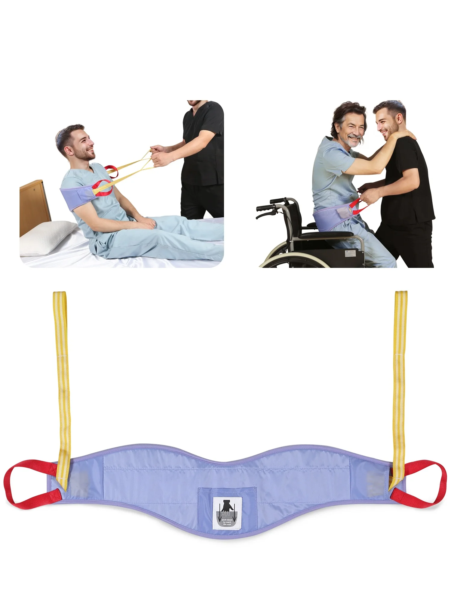Ehucon Nursing Lifting Sling Belt Safety Assist with Handles for Elderly Disabled  for Bed to Wheelchair Chair Toilet Transfers
