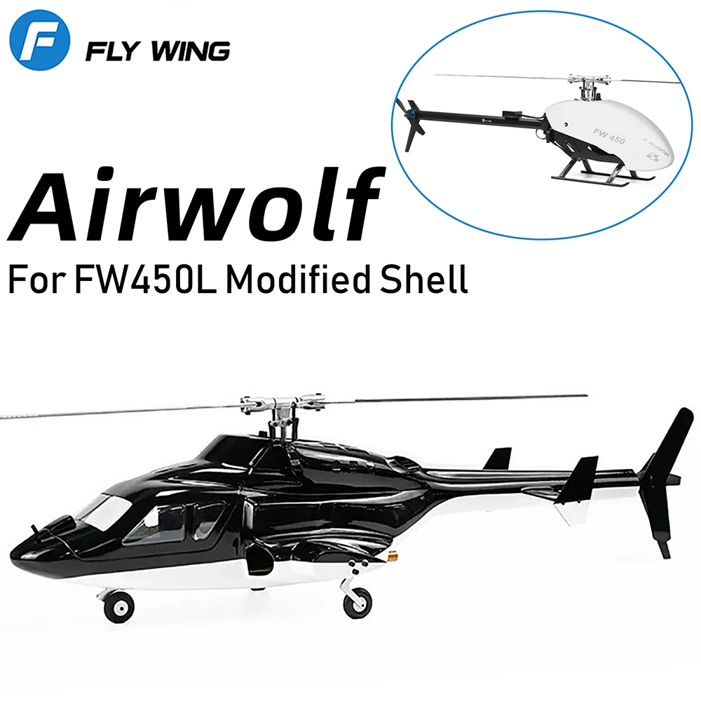 

Fly Wing FW450L Airwolf Helicopter Fuselage Shell V2 V2.5 6CH H1 Simulation Airwolf RC Helicopter Parts Modified Canopy Kits