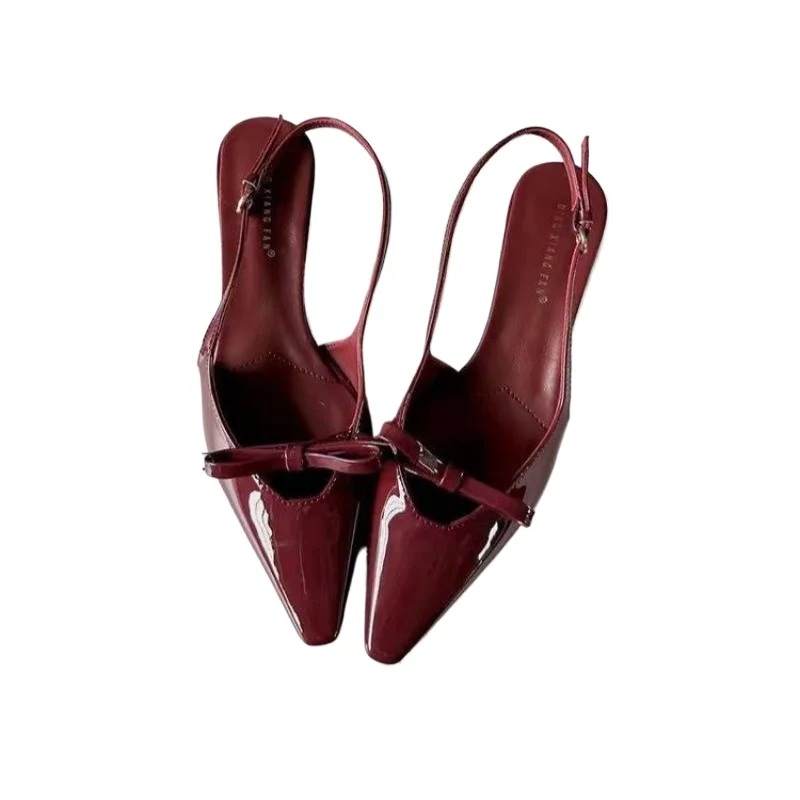 2026 Sommer Herbst Neue Damen Trend Sexy High-Heel Wickelsandalen mit Schleife, spitzer Zehenpartie und dünnem Absatz, Einzelschuhe Größe 35-40