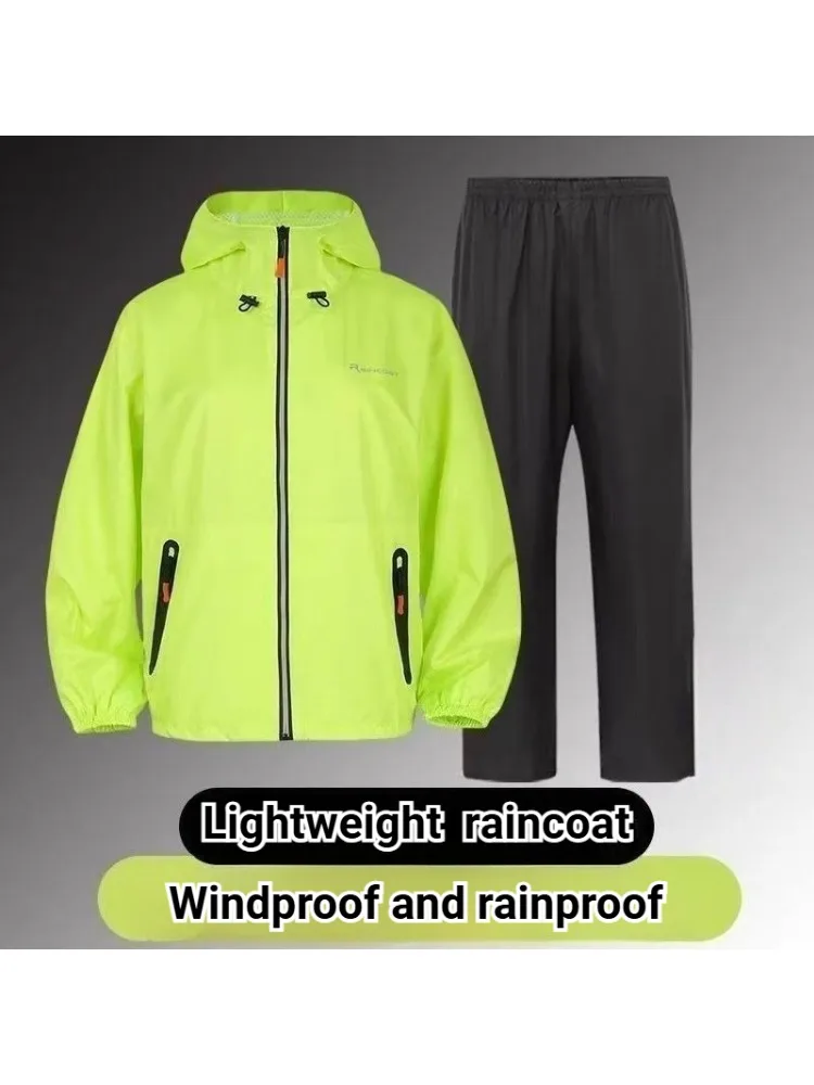 AliExpress NONE Raincoat Rain Pants Set Thin Men's  Women's Split Rainstorm-proof Cycling Motorcycle Electric Vehicle Impermeable Motociclista