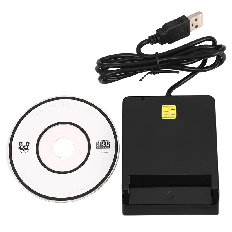 

Smart Usb Card Reader Adapter Universal Portable Usb Common Access Emv With Cd Driver For Bank Card Sim/Atm/Ic/Id Card