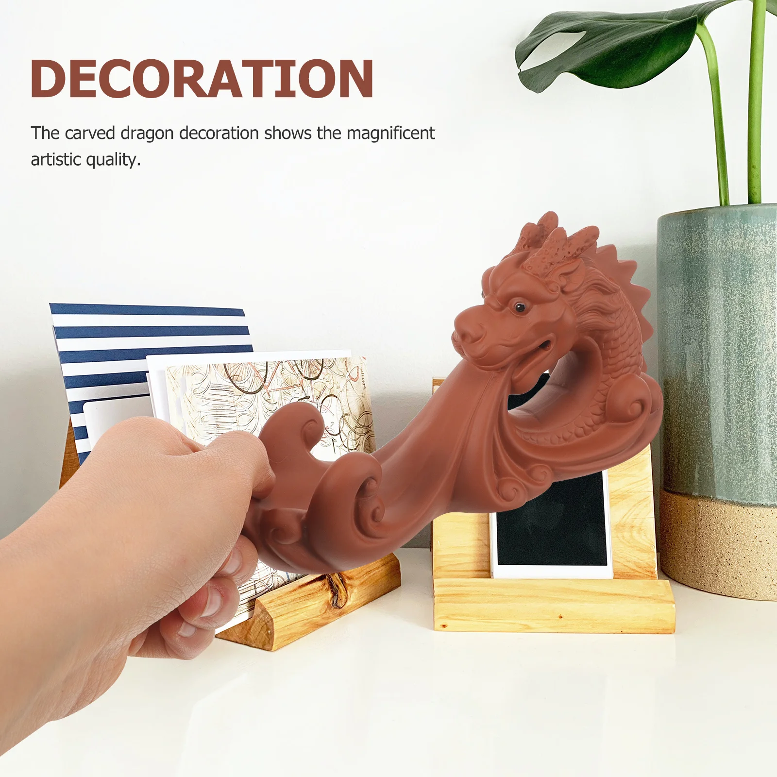 

Chinese Dragon Craft Purple Sand Carving Elegant Tabletop Decor Symbol of Auspiciousness Office Dragon Ornament