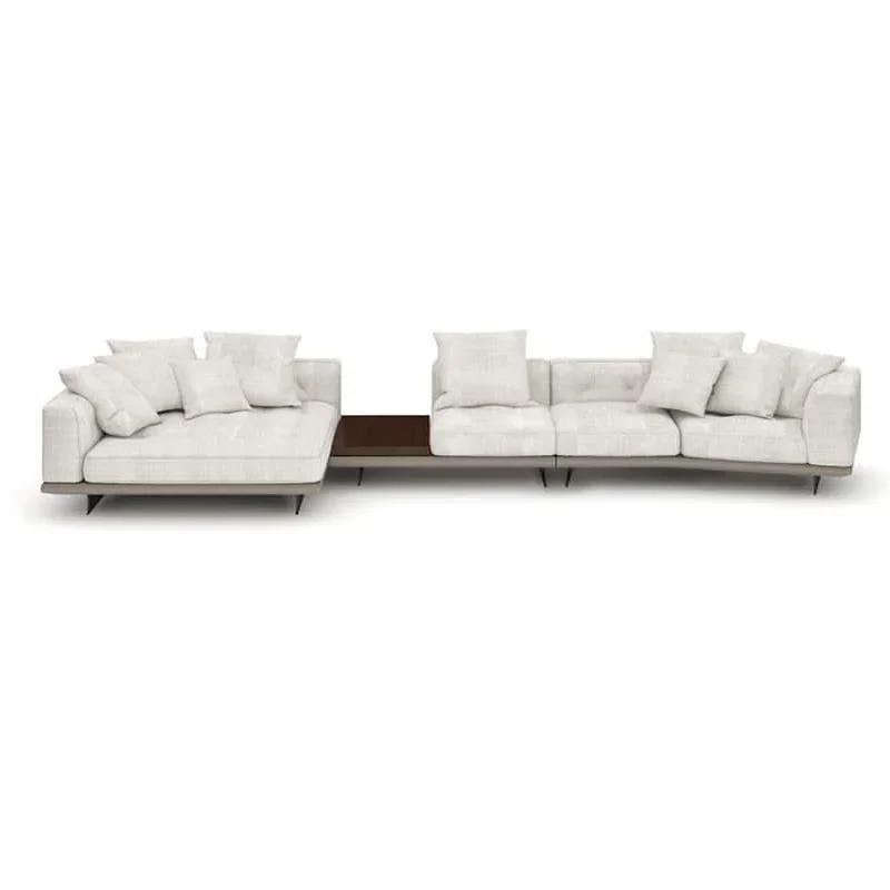 

Italian minimalist Dylan sofa large apartment hotel reception villa cotton and linen fabric furniture