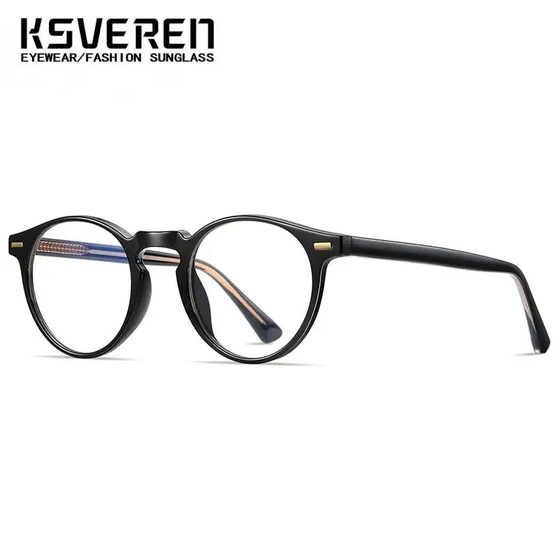KSVEREN Blue Light Blocking Reading Glasses TR90 Frame Prescription Optical Eyeglasses Frame for Women Retro Computer Glasses