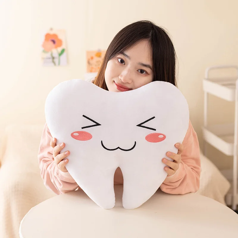 20-40cm kawaii realista dente brinquedos de pelúcia bonito dentes brancos recheado travesseiro macio engraçado sofá almofada decoração presente para meninos e meninas