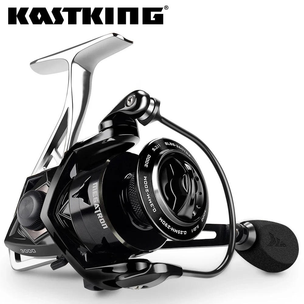 KastKing – moulinet de pêche Megatron 18KG Max Drag 7 + 1 roulements à billes, bobine en aluminium, bobine en Fiber de carbone, frein de pêche en