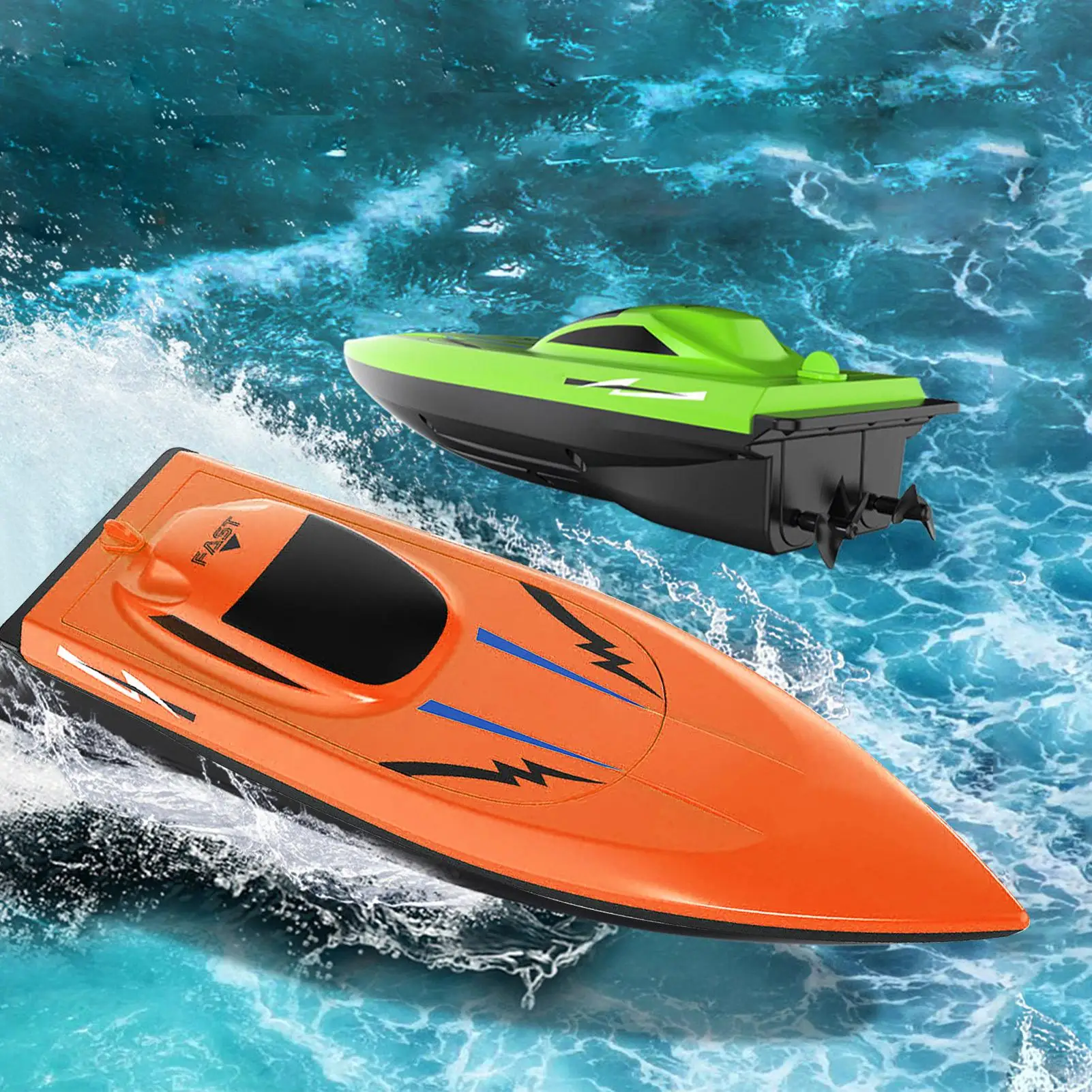 Rc Boat 2.4g Fast Racing High Speed Kid Toy With Double Motors Rc Speed Boat For Lake Pool Summer Water Beach Birthday Bath