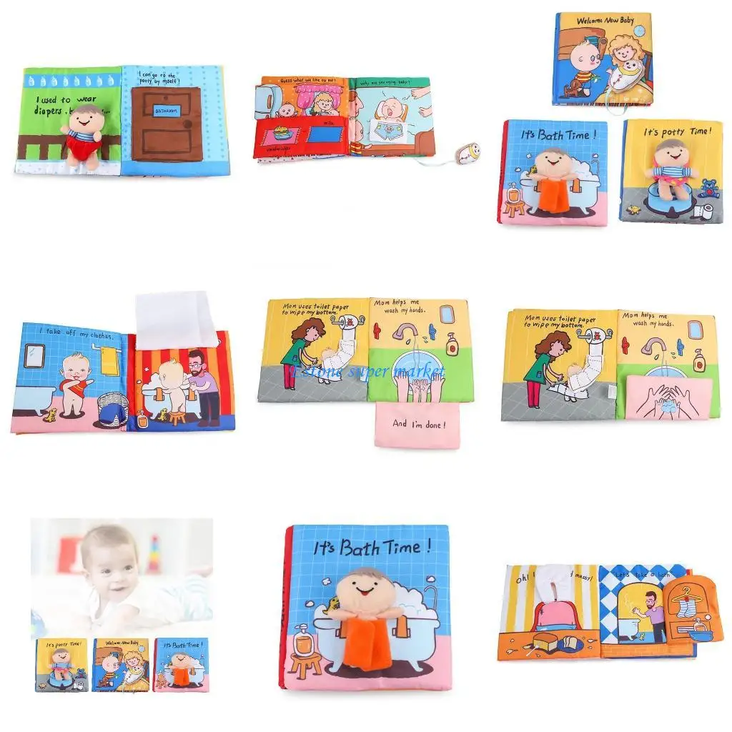 

090B Детские тканевые книги с мягким шуршащим звуком Детские тихие книги для детей раннего возраста