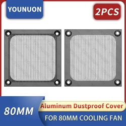 2Pcs 80mm 8CM Black Fan Dust Filter PC Fan Aluminum Dustproof Cover Net Fan Guard