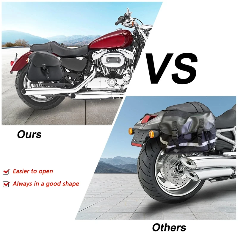حقائب سرج جانبية من جلد البولي يوريثان للدراجات النارية مقاومة للماء حقائب سرج جانبية للدراجات النارية عالمية لهارلي سوزوكي كاواساكي ياماها هوندا