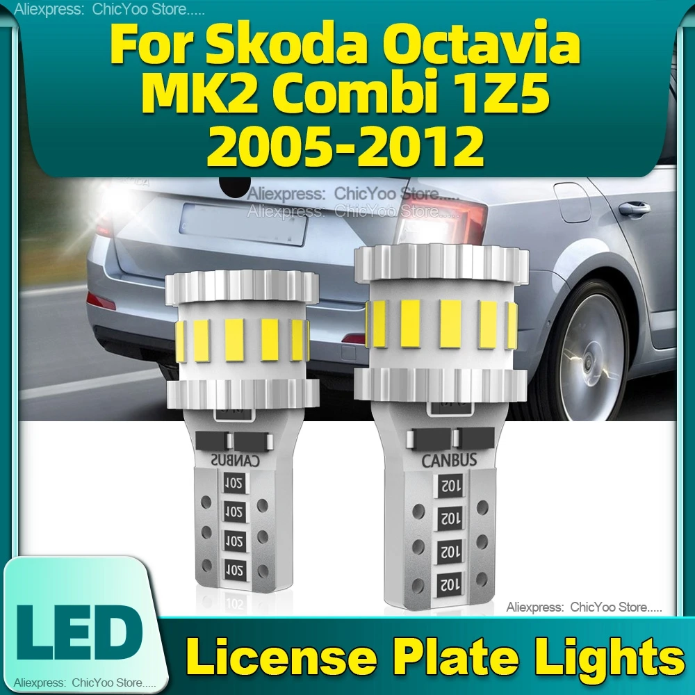 

2Pcs LED Bulb License Plate Light High Bright W5W T10 For Skoda Octavia MK2 Combi 1Z5 2005 2006 2007 2008 2009 2010 2011 2012