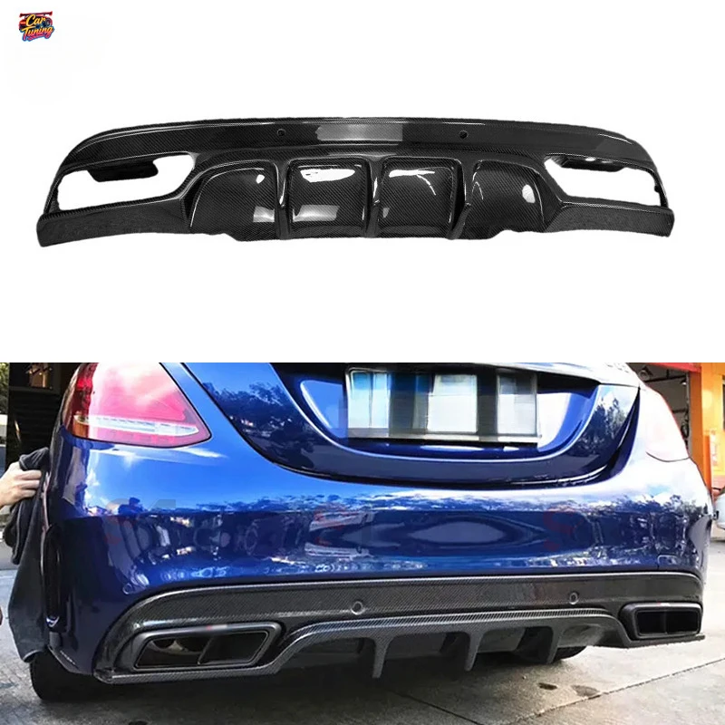 

Suitable for Mercedes-Benz C-Class W205 C63 four-door car FD model rear lip modification bumper diffuser tail lip kit
