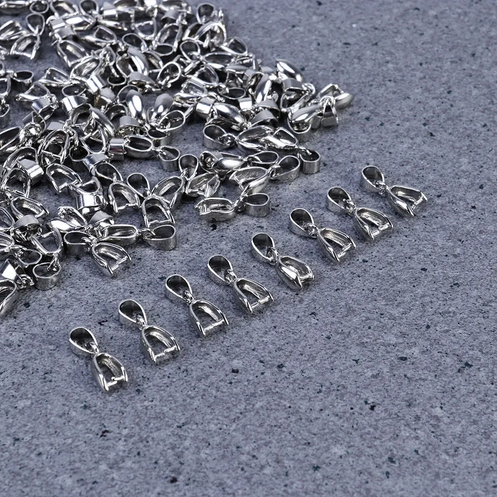 

50 Pcs Buckle Accessories Necklace Clasps Closures Beads for Bracelets Pinch Clip Jewelry Making Pendant Crimp Connector