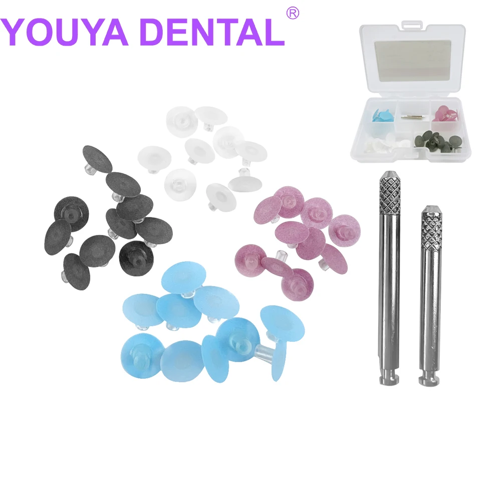 

40Pcs Dental Polishing Stem Discs Composite Finishing Disc + 2pcs Mandrel Dental Polishing Disc Set Teeth Whitening Material Too