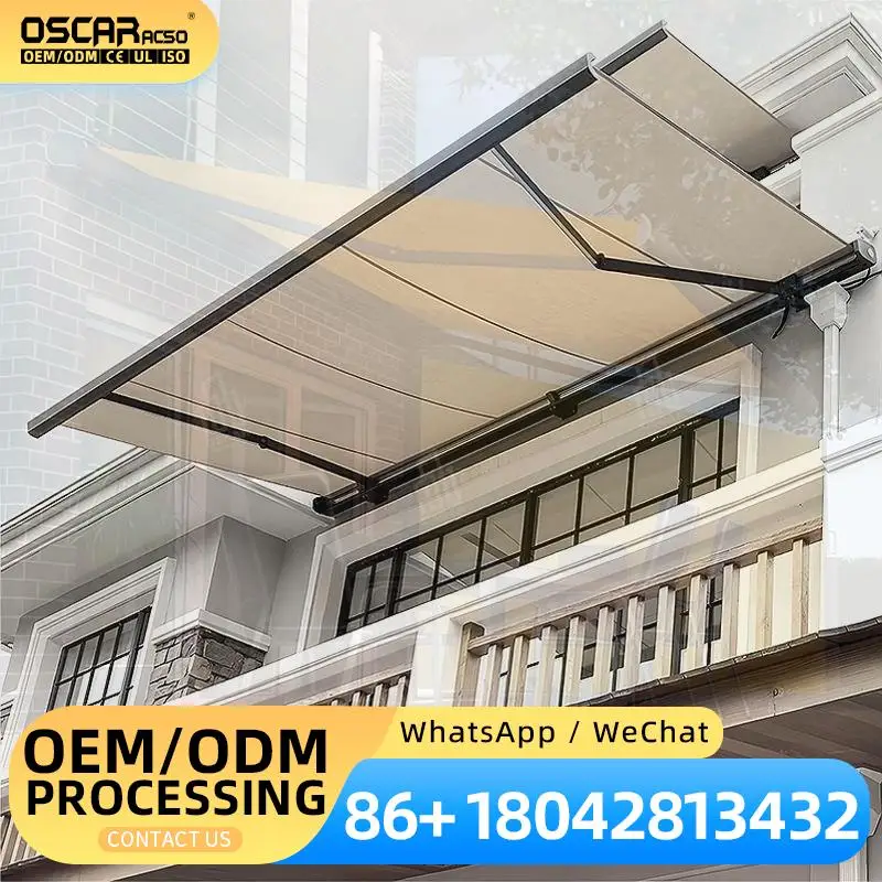 Premium Aluminum Manual Retractable Canopy with Curved Roof for Outdoor Patio and Garden Use in US Retractable Awning