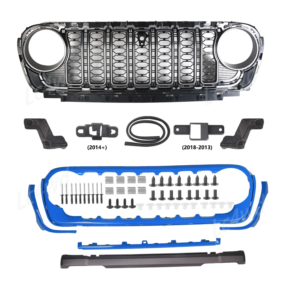 LC4WD 4X4 Accessoires Meerdere kleuren 20e verjaardag voorbumper racing grills voor 2018-2025 Jeep Wrangler JL / Gladiator JT - afbeelding 1