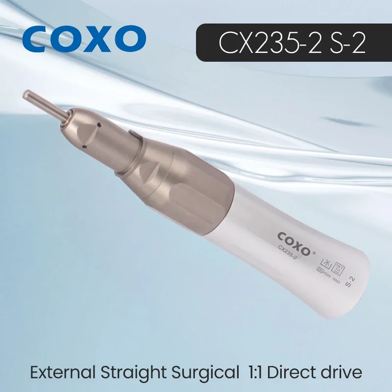 

COXO CX235-2 S-2 1:1 Ddirect Drive Electric Motor Driven Low-Speed Contra-Angle Inner Channel Handpiece for Straight Handpieces