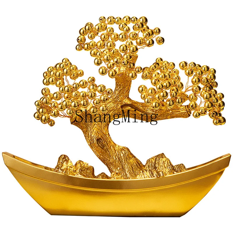 

DSA's wealth is rolling, sailboat fortune tree light luxury living room wine cabinet office decoration ornament advanced