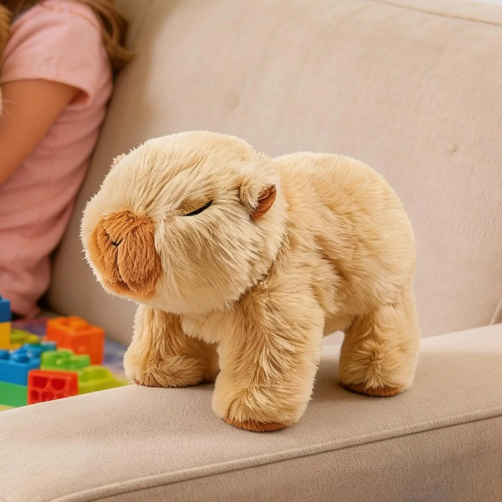 Capibara de peluche eléctrico interactivo juego de simulación capibara para caminar juguete electrónico mascota para niños niñas niños en edad preescolar