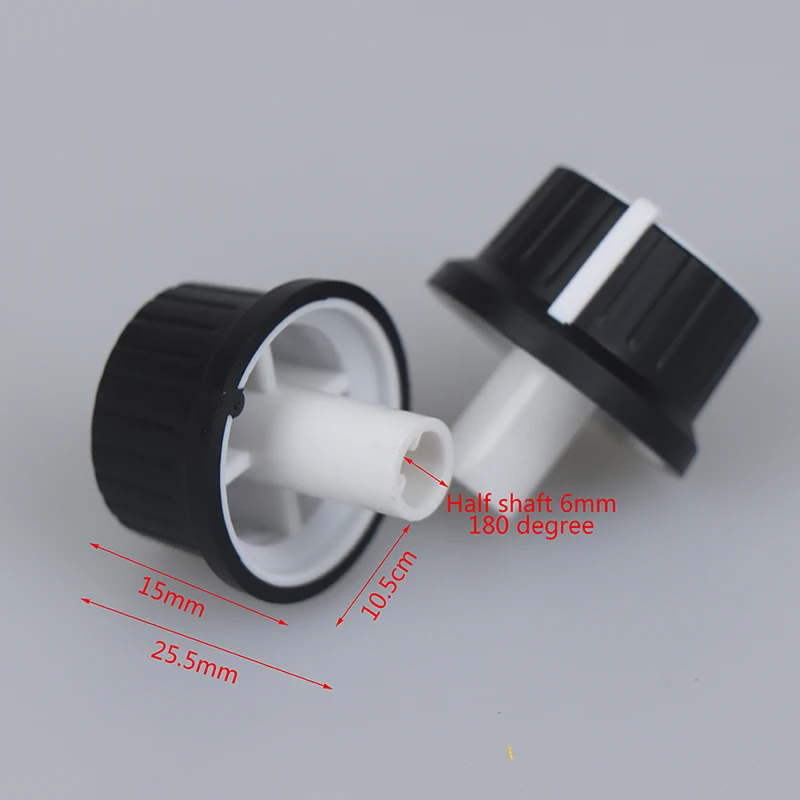 2PCS 25*25.5MM Rubber Half Shaft Knob Potentiometer Rotary Encoder Volume Switch New！
