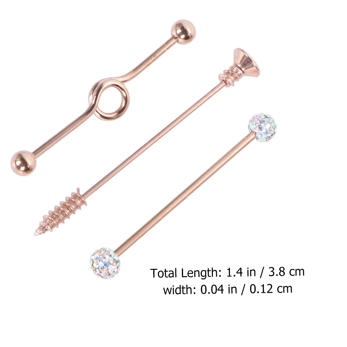 8 шт., промышленные серьги-гвоздики из нержавеющей стали, винт со стрелками, серьги-штанги из розового золота, ювелирные изделия для пирсинга для женщин и мужчин, модное использование