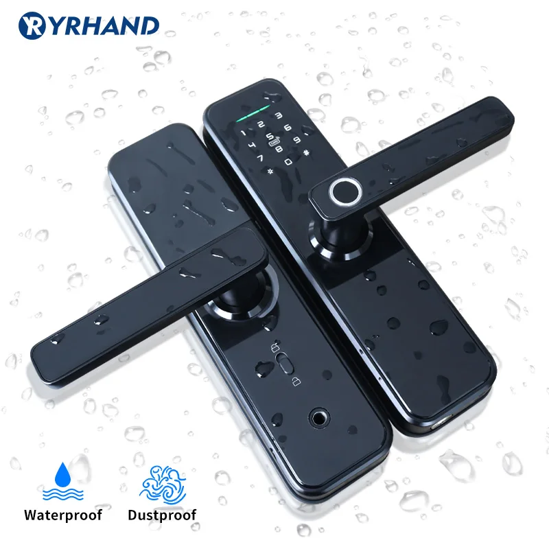 X5 Tuya Zigbee fechadura eletronico digital waterpoof Door lock Biometric Fingerprint Replaceable direction Smart door lock