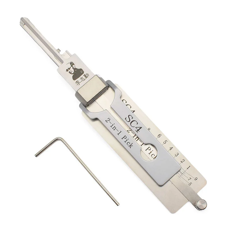 Lishi SC4 2 in 1 Lock Pick Decoder Ignition Car Door Open for Schlage SC4 Civilian Locks