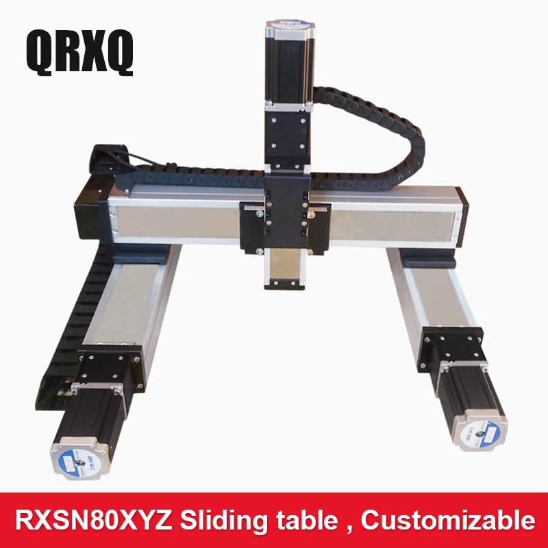 

RXS80XYZ-L XYZ Stage Ball Screw CNC Linear Module Guide Rail Motion Slide Actuator Nema 24 Stepper Robotic Arm Kit Rod Z 100mm