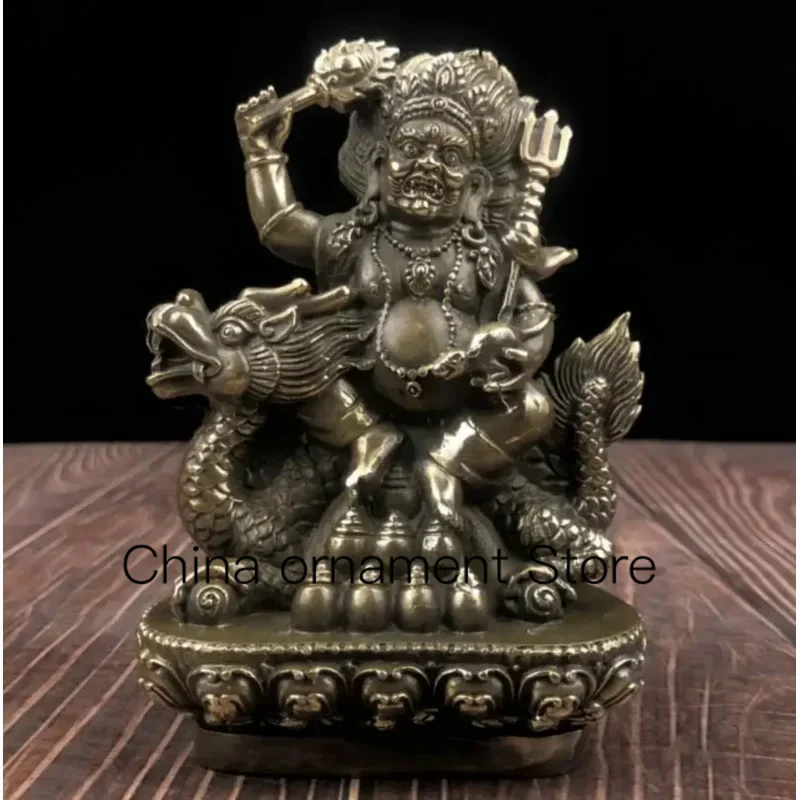 

China brass Ride dragon Tibetan Buddha crafts statue