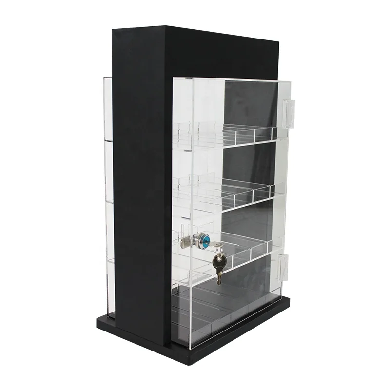 custom.Led Lights Counter Display Stand Cabinet Rack Acrylic Display Smoke Shop